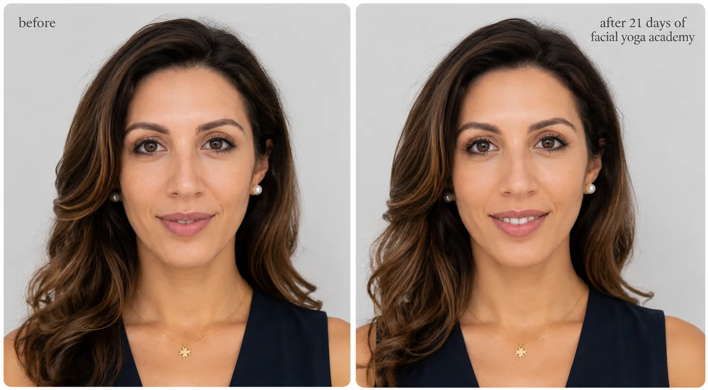 Before and after — 21 days of Facial Yoga Academy